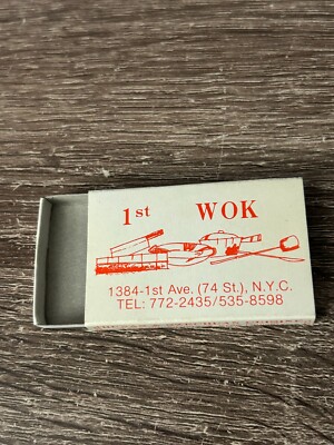 empty  Match Box, ''1st. WOK HUNAN & SZECHUAN CUISINE'' New York City