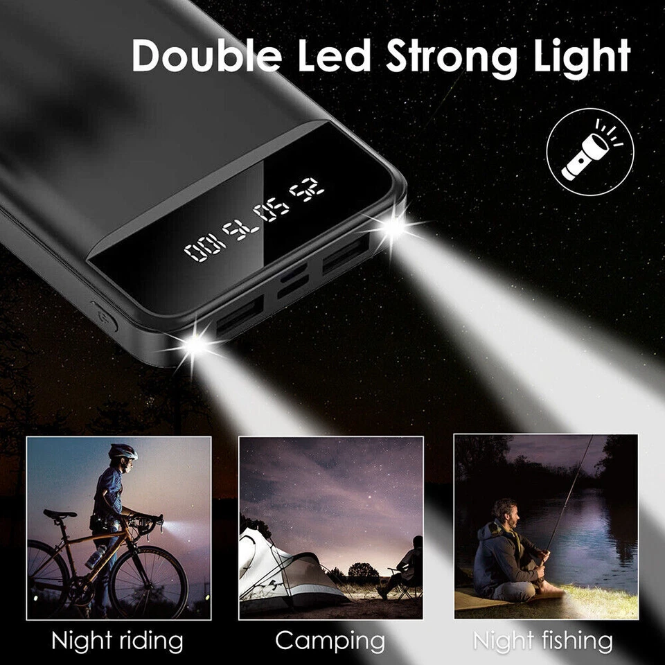 Power Bank Pack 9000000mAh Fast Charger 4 USB External Battery For Mobile Phone - Image 4 of 4