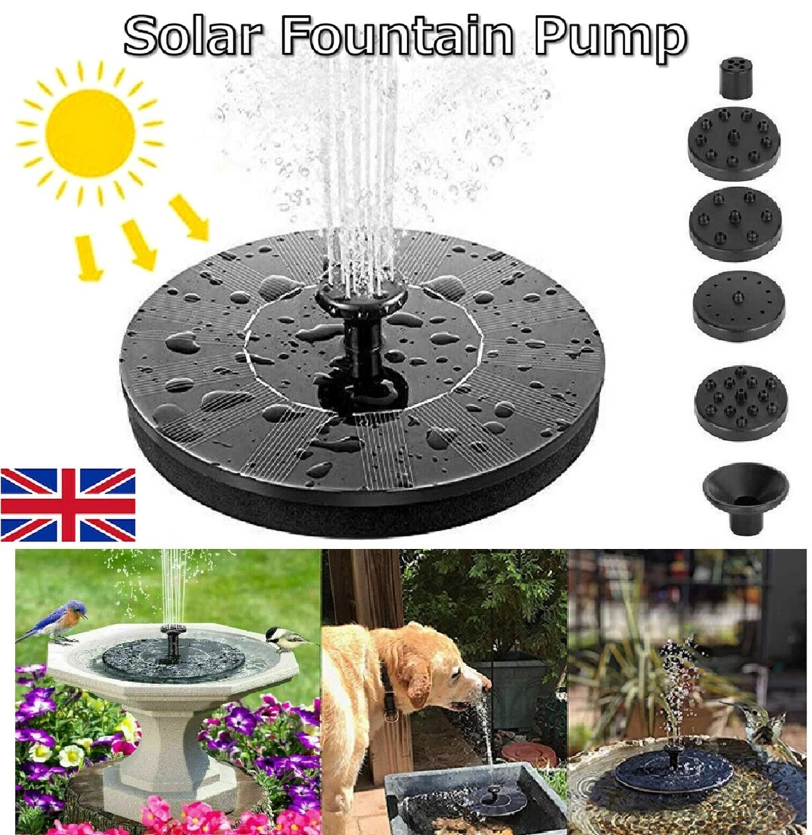Solar Water Pump Feature Pump Garden Pool Lawn Small Pond Aquarium Fountain  UK | eBay