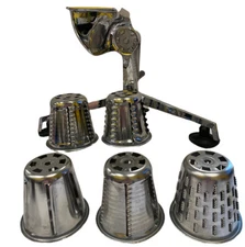 Vintage Saladmaster Chrome Steel Crank Food Processor Vegetable Shredder Chopper