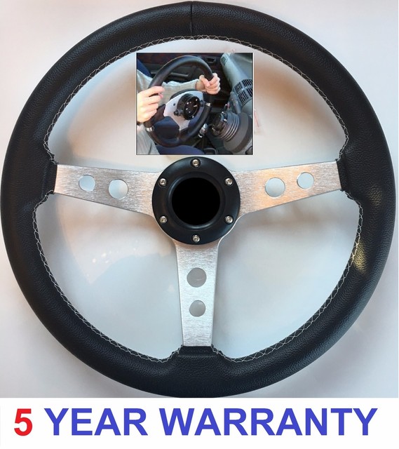 SPORTS 3 SPOKE STEERING WHEEL & SNAP OFF BOSS KIT 36 SPLINE LAND ROVER