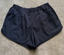 RBX Lightweight Shorts Womens Size Large Black Elastic Waist Pockets NICE!