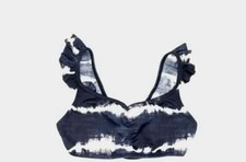  99 Billabong Kid's Girl's Black Printed Bikini Top Swimsuit Size 6X