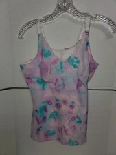 Ruby Ribbon Size 36 Tie Dye Purple Blue Heritage Cami Style Shapewear Tank #1798