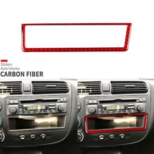 Red Carbon Fiber Center Console Storage Panel Cover Trim For Honda Civic 2001-05