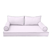 COVER ONLY-Style2 Daybed Mattress Bolster Pillow Covers Contrast Trim Twin AD107