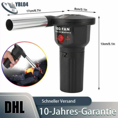 MARKENLOS Grillfön Grillgebläse Bbq Fan Grill Fön Barbecue Blower Batterie für Camping