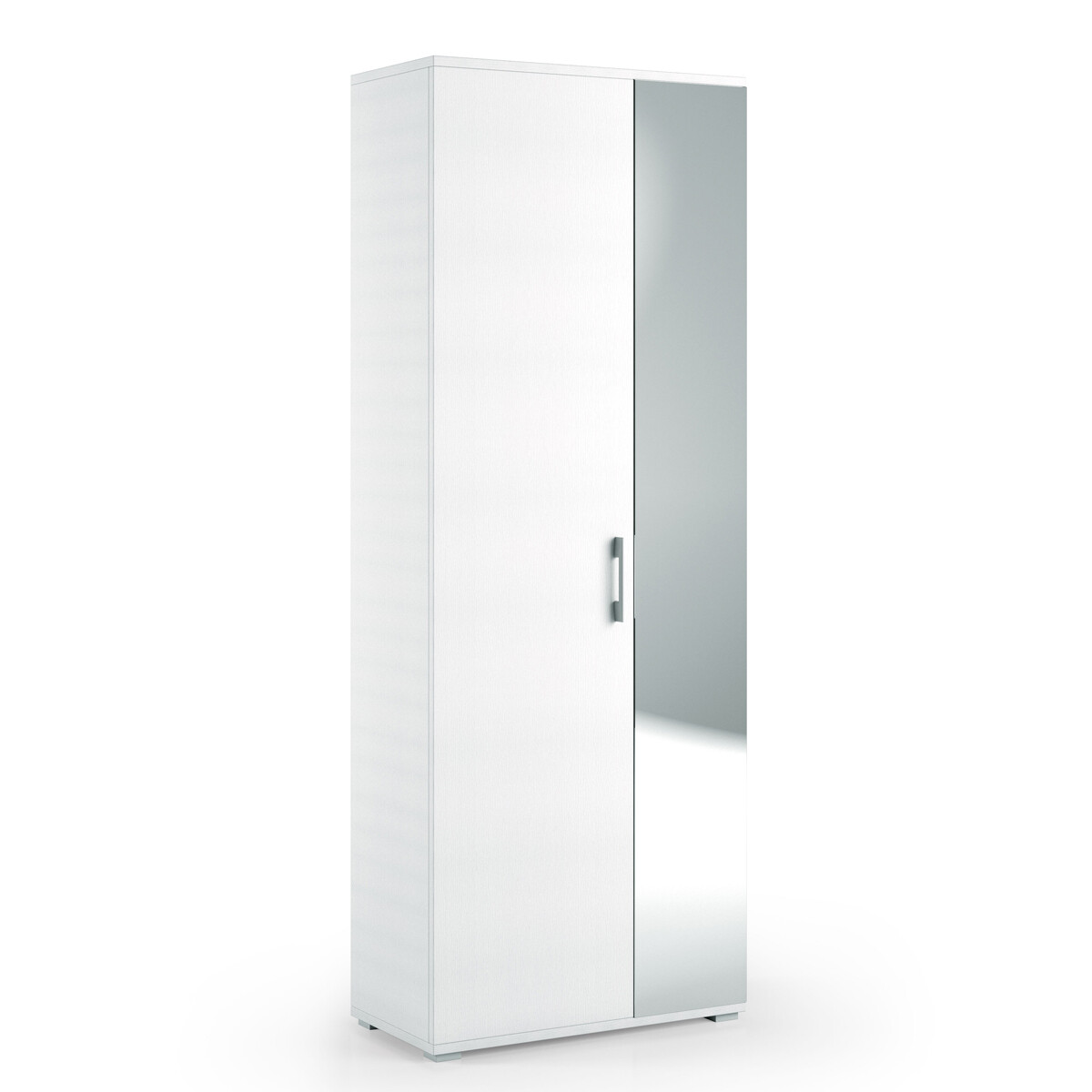 ARMADIO SCARPIERA MULTIUSO DISPENSA ANTE SPECCHIO L73xP35xH195 CM COMPOS BIANCO