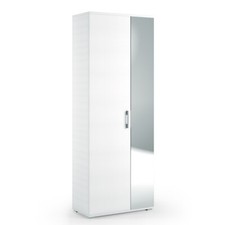 ARMADIO SCARPIERA MULTIUSO DISPENSA ANTE SPECCHIO L73xP35xH195 CM COMPOS BIANCO