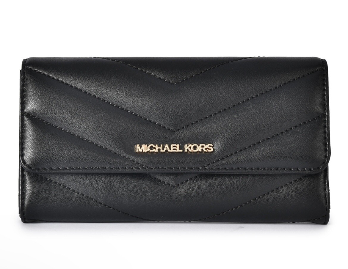 Ladies Wallet Michael Kors Black And Gold Wallet Michael Kors