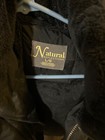 Natural reflection Black Large puffy women coat with faux fur on collar — photo 2