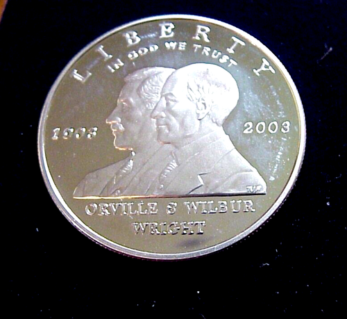 2003 P US Mint FIRST FLIGHT Centennial CAMEO PROOF SILVER DOLLAR in Box with COA - Picture 2 of 12