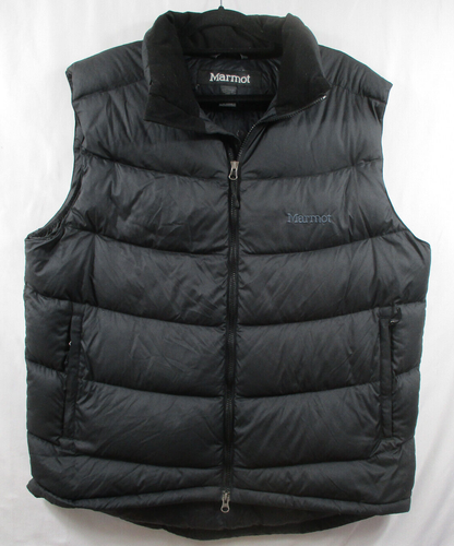 **Marmot Black Feather Goose Down 80% Thick Puffer Vest L/G