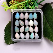 20 Pcs Natural Opal Pear Flashy 8mm 5mm Untreated Loose Cabochon Gemstones Lot