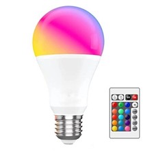 RGB LED Light Bulb with Remote Control - 12 Color Choices