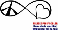 INFINITY LOVE PEACE Symbol JDM Vinyl Decal Sticker Car Window Bumper Laptop 7"