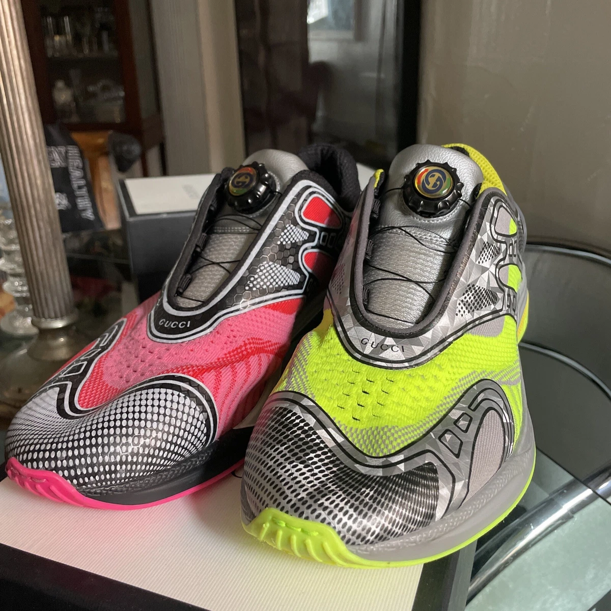 Gucci Ultrapace R Mismatched - Neon Pink Yellow for sale | eBay