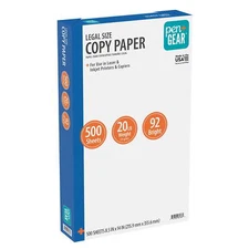 Copy Paper, 8.5" x 14", Legal Size, 92 Bright, White, 20 lb.,1 Ream (500 Sheets)