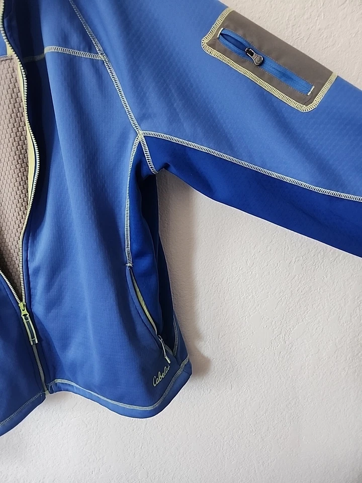 Cabelas Jacket Mens XL Blue Soft shell Full Zip  sz 21 Chest - Image 4 of 4