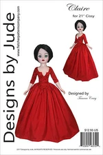 Outlander Claire Dress Doll Clothes Sewing Pattern 21" Modern Cissy
