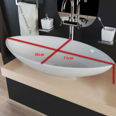 ML-Design Waschbecken Aus Keramik In Schwarz Matt 605x365x130mm Inkl
