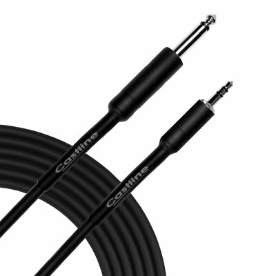 Castline Silver 3.5mm TRS 1/4'' TS Mogami 2582 Stereo/Mono Summing Cable Resistor