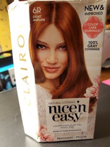 Clairol Nice'n Easy Permanent Hair Color, 6R Light Auburn ...