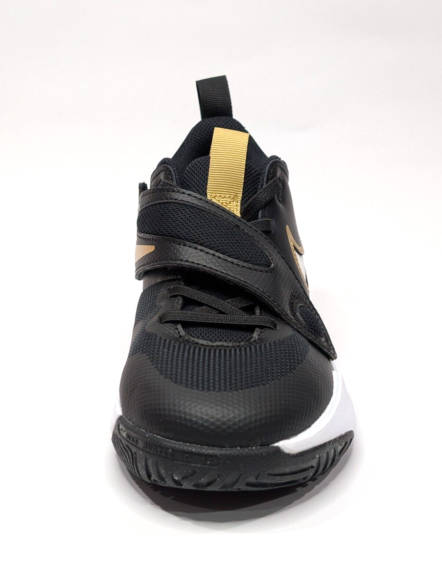 Nike Team Hustle D 11 (PS) Black/Gold/White Kid's Sneakers