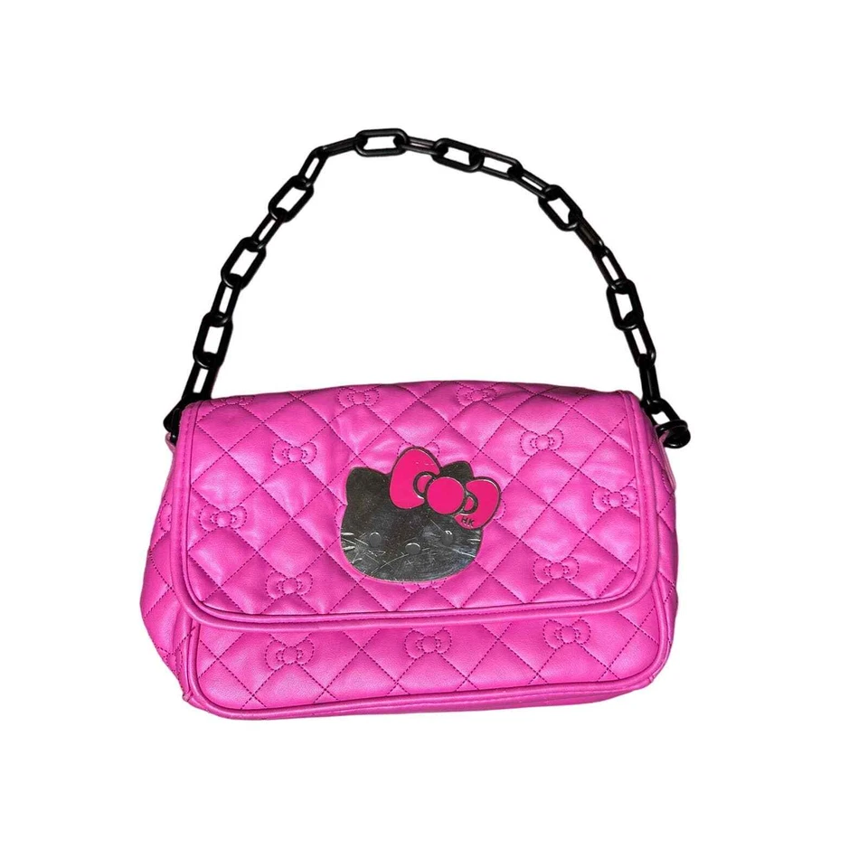 Bolso de hombro Sanrio KAWAII Hello Kitty acolchado rosa raro Foto 2 de 4