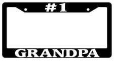 Black License Plate Frame #1 Grandpa Auto Accessory Novelty