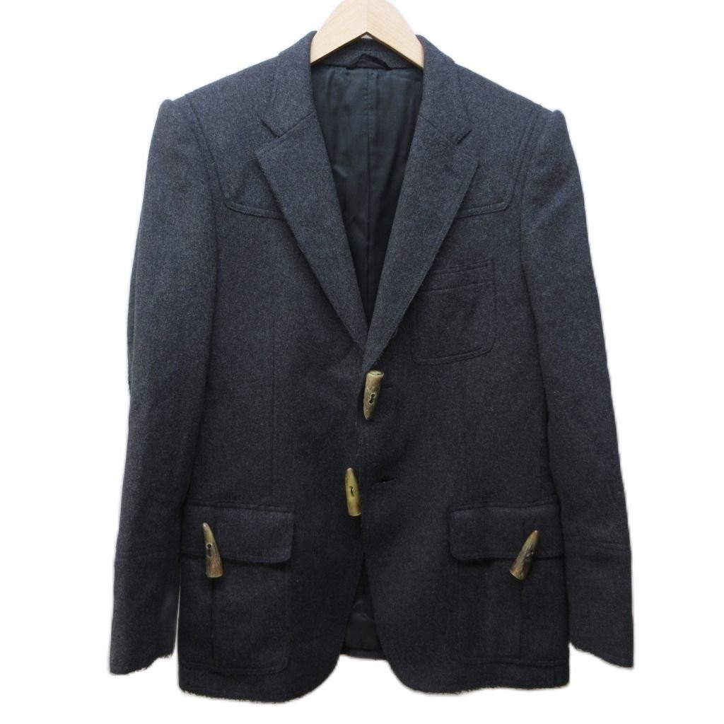 BURBERRY Melton Coat Jacket Toggle Button Fringe … - image 1
