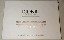 Iconic London Multi-Use Lip & Cheek Palette, 0.42 oz 6 Shade 