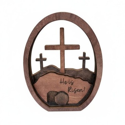 Holz Ostern Auferstehung Szene minimalistisches Design für Schreibtisch, Christen