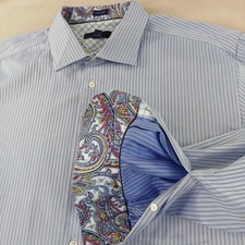 Egara XXL 18.5 Mens Shirt Non Iron Flip Cuff Casual Long Sleeve 25x30