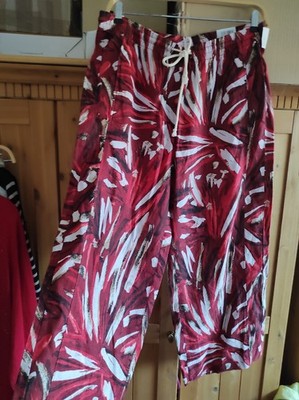 Gerry Weber Leinen Neu Gr 44 mit Weitem Bein Hose 7/8