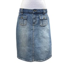 Vintage Ralph Lauren Polo Jeans Denim Skirt Womens Size 8 Mini Pocket Y2K