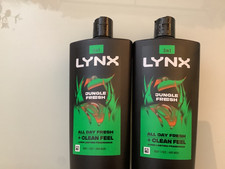 Lynx 3-in-1 Shower Gel Jungle Fresh 12 Hours of Long Lasting fragrance 2 X 700ml 7.14 per litre