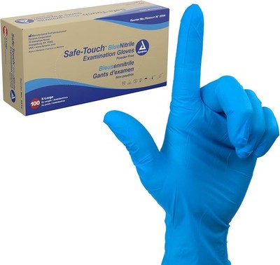 Safe-Touch Disposable Nitrile Ex Gloves, Powder-Free, Latex-Free