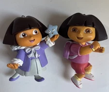 Dora the Explorer Custom Christmas Ornaments 2006/2007 Viacom Lot Of 2