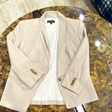 Ann Taylor Women s Beige Polyester One-Button Lined Blazer, Size 6