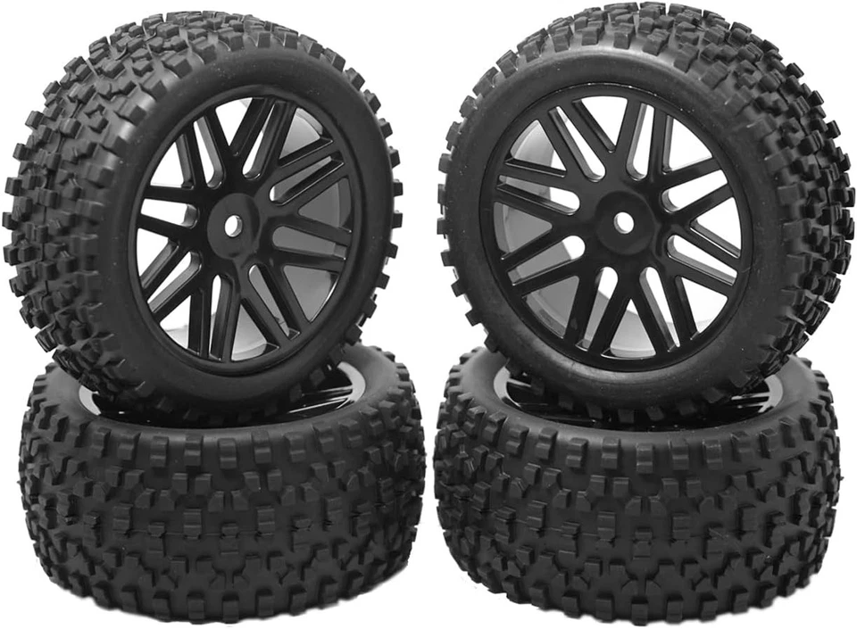 12mm Hex Wheel Rims Rubber Tires 88mm for 1/10 RC Off-Road Car Truck - Image 2 of 4