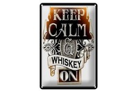 Schild Blech 20X30Cm - Made In Germany - Spruch Keep Calm Whiskey On Metall Deko