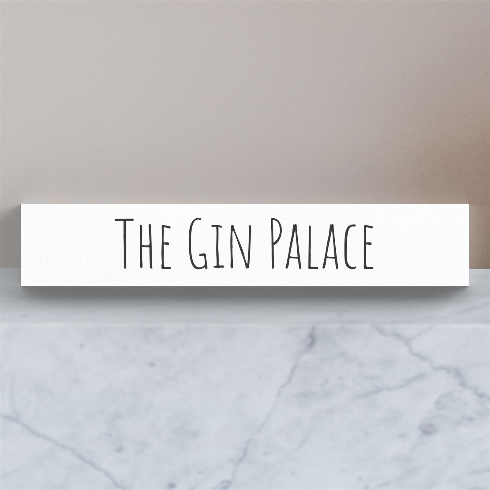 The Gin Palace Humorous Typography Wooden Memento Block