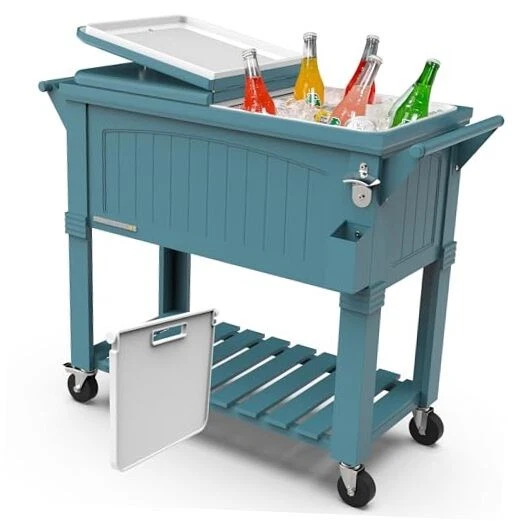 Party Cooler with Divider, Spacious 80-Qt Capacity, 80-Qt with Divider Teal