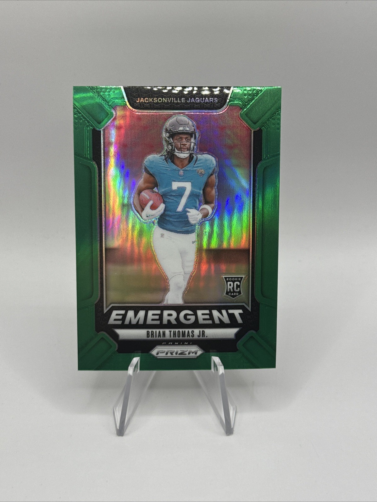 2024 Panini Prizm Brian Thomas Jr. Emergent Green Prizm #12