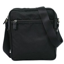 Borsa a tracolla PRADA in nylon nero argento
