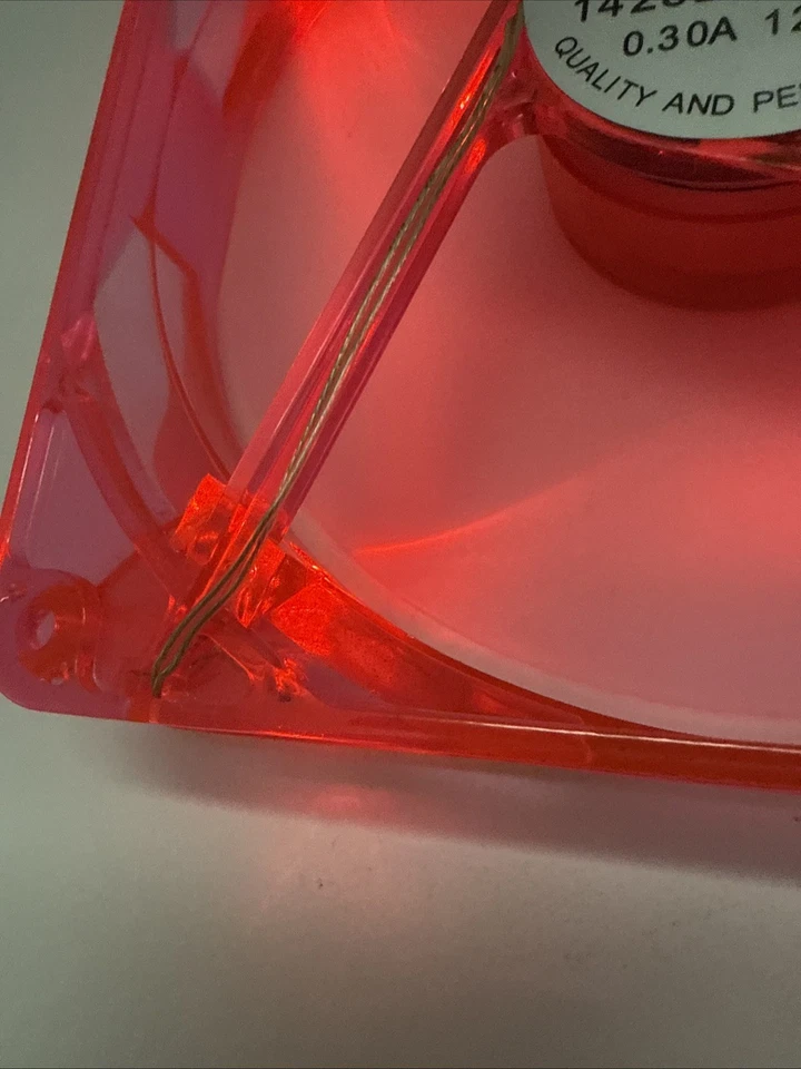 Coolmax 1425L12S 0.30V 12VDC RED LED Case Fan 2-Pin 4-Pin Molex 5.5” Square Read - Image 4 of 4