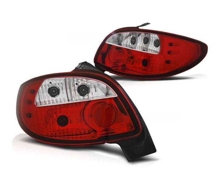 PEUGEOT 206 1998-2001 Hatchback 3D 5D Red White Rear Lights