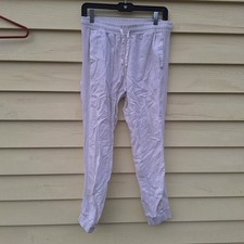 Love Tree L.A. Womens M White Linen Tie String Pants Sustainable Coastal Beachy