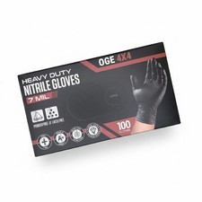 Black Nitrile Gloves 7 Mil Heavy Duty Diamond Textured Mechanic Box 100ct M L XL